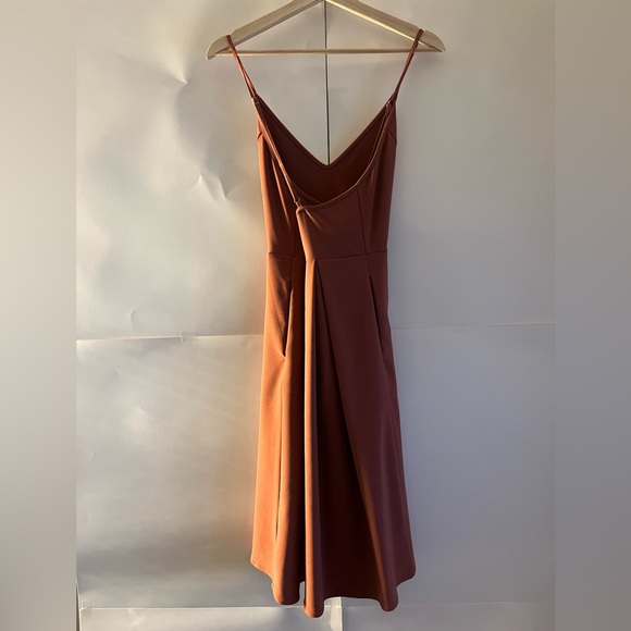 Pumpkin spice coloured mini dress with pockets - Picture 6 of 7